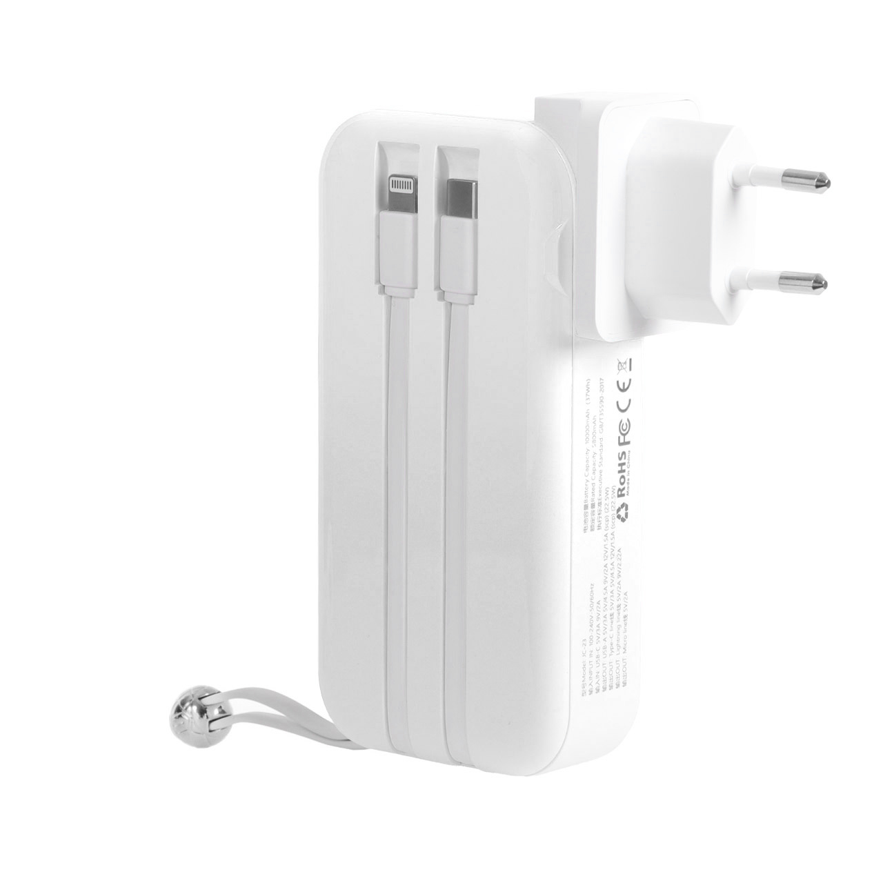 پاوربانک 22.5 وات (PD و فست شارژ) Wiwu 10000mAh مدل JC-23 - سفید