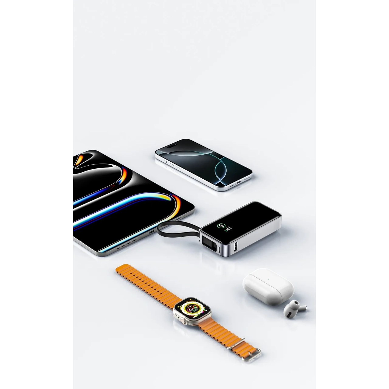 پاوربانک فست شارژ گرین لاین 10000mAh مدل MADRID 10 GNMAD10PBKGY خاکستری 35 وات