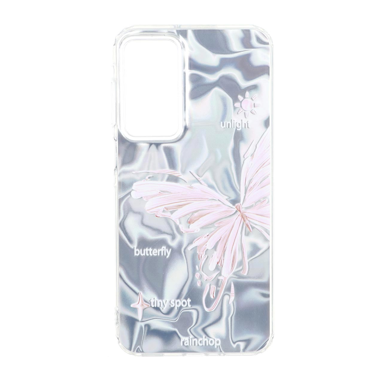 قاب طرح Silver Cloud پروانه دور ژله ای مناسب برای سامسونگ گلکسی A16