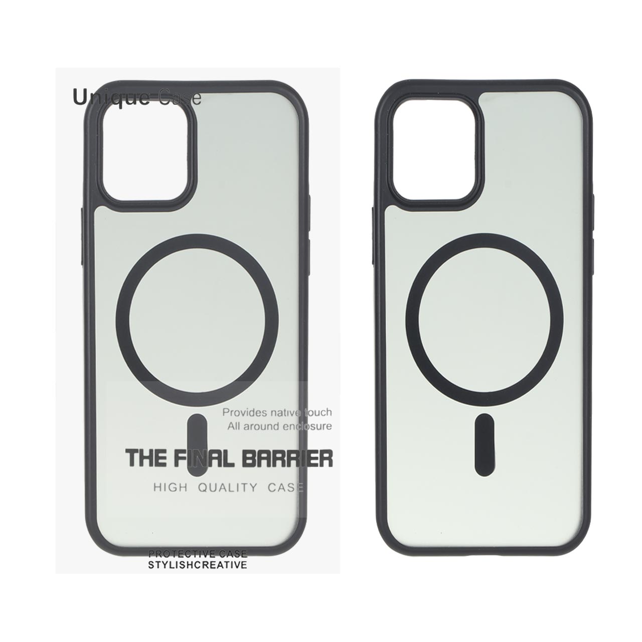 قاب Unique Case مات دودی MagSafe مدل Apple iPhone 12 Pro / iPhone 12 - مشکی (پک دار)