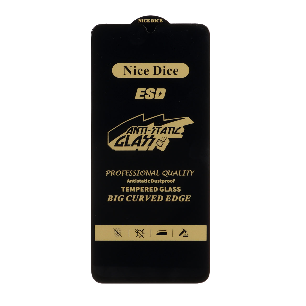 محافظ صفحه نمایش شیشه ای Full Cover ESD Anti Static - Nice Dice مدل Samsung Galaxy A05s / A07 / A06 / Realme C51 / Realme C53 / Narzo N53 (بدون پک)