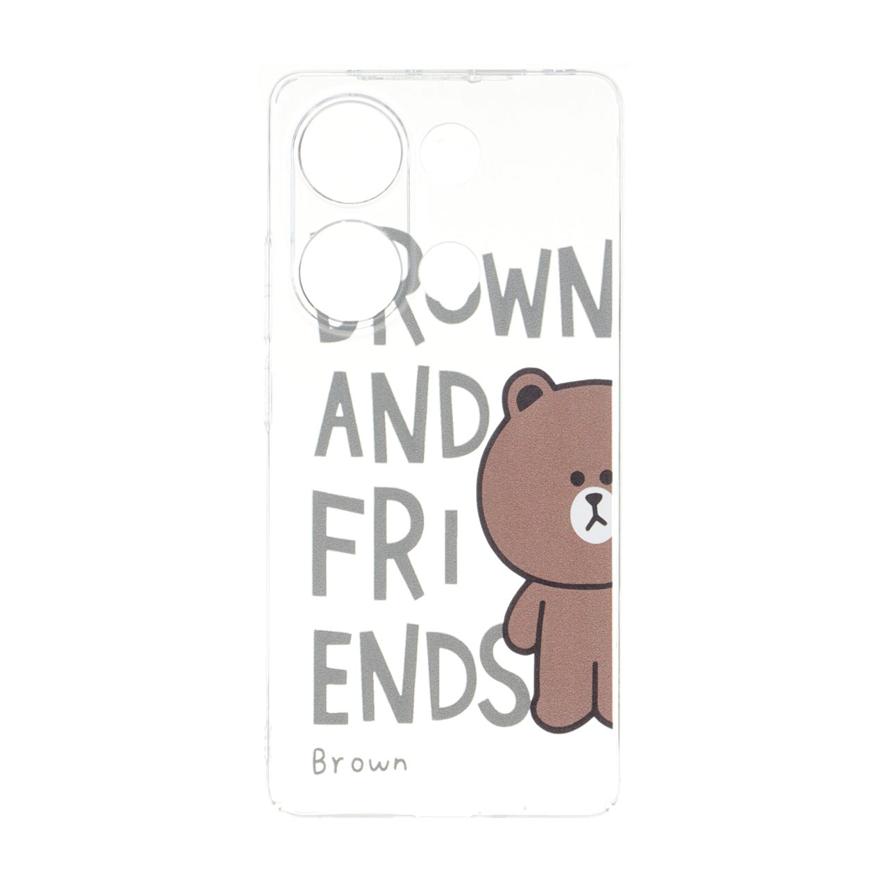 قاب طرح BROWN & FRIENDS (براون) پشت سخت شفاف محافظ لنزدار مناسب برای شیائومی ردمی نوت 14 اس / ردمی نوت 13 پرو 4G / پوکو ام 6 پرو 4G