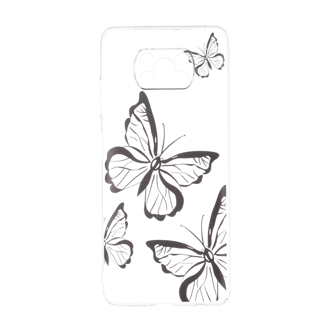 قاب طرح پروانه شفاف محافظ لنزدار مناسب برای شیائومی پوکو X3 / پوکو X3 پرو / پوکو X3 NFC