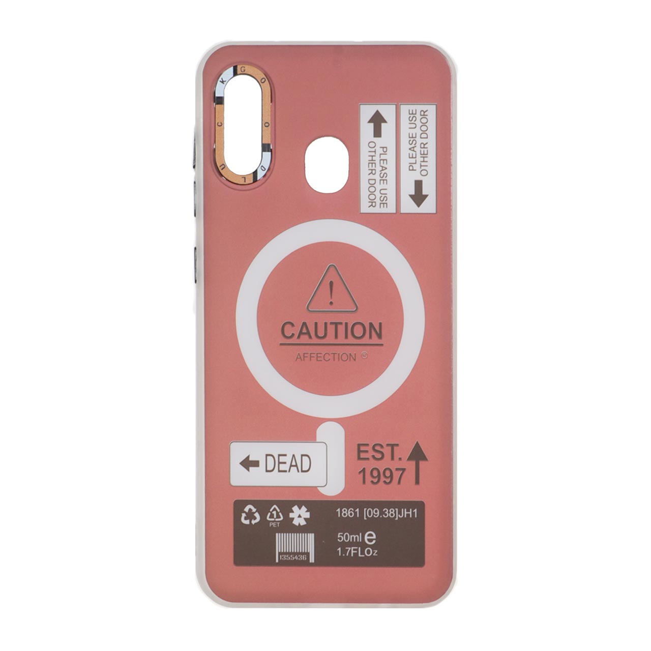 قاب طرح Caution دور مات مگ سیف مناسب برای سامسونگ گلکسی A30 و A20