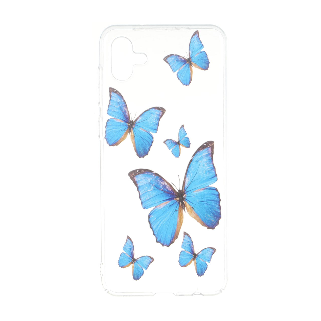 قاب طرح پروانه آبی شفاف مناسب برای سامسونگ گلکسی A04 و M13 5G