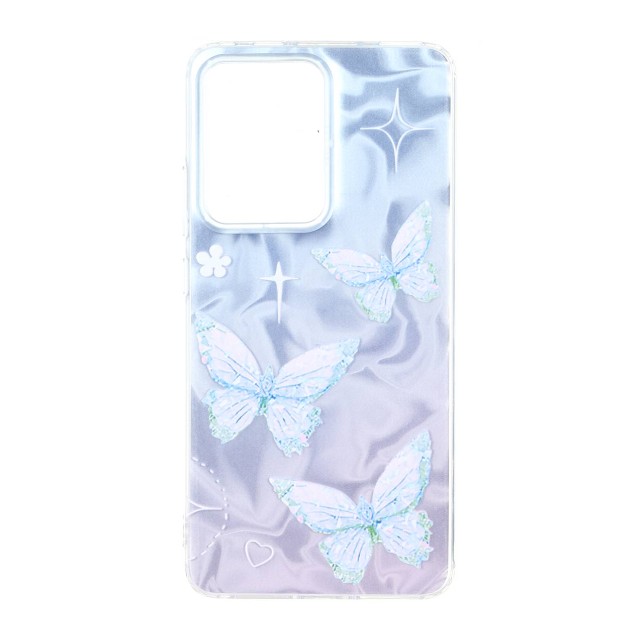قاب طرح Silver Cloud پروانه‌ای دور ژله‌ای مناسب برای شیائومی پوکو ایکس 7 پرو