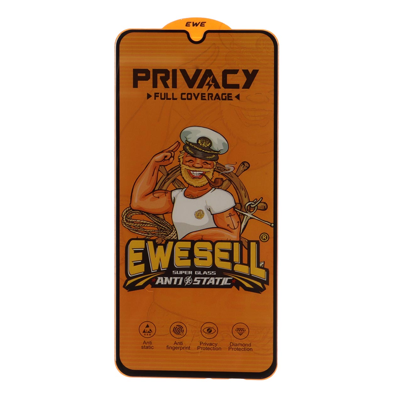 محافظ صفحه نمایش شیشه ای Ewesell Anti Static Privacy Full Cover برای سری گلکسی A, M سامسونگ و ردمی نوت ۷ و آنر ۹a