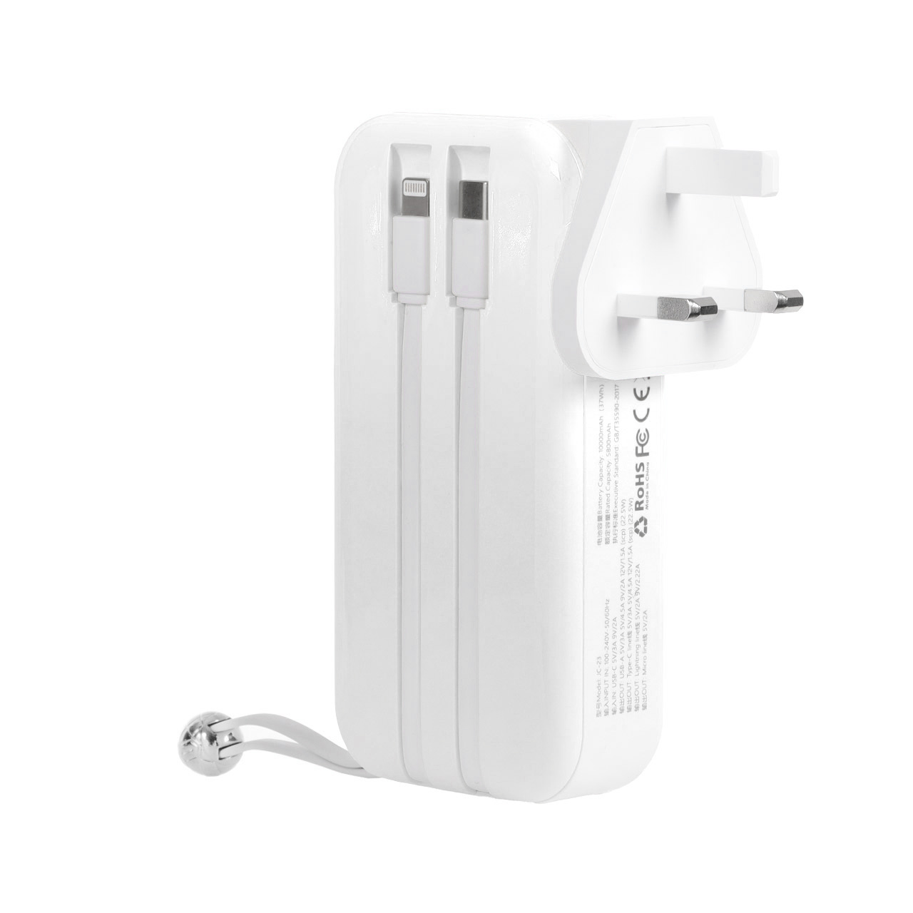 پاوربانک 22.5 وات (PD و فست شارژ) Wiwu 10000mAh مدل JC-23 - سفید