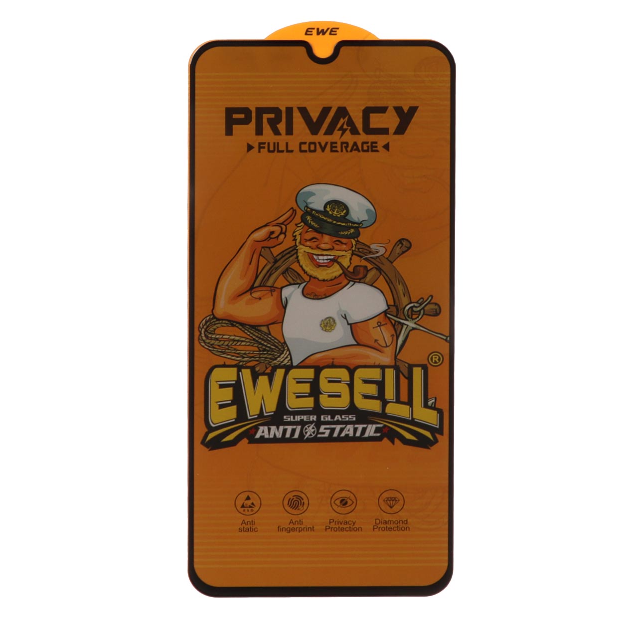 محافظ صفحه نمایش شیشه ای تمام صفحه Ewesell Anti Static Privacy مناسب برای گوشی‌های سامسونگ گلکسی A31, A32 4G, A33 5G, A22 4G, F22 4G, M22, M32 4G