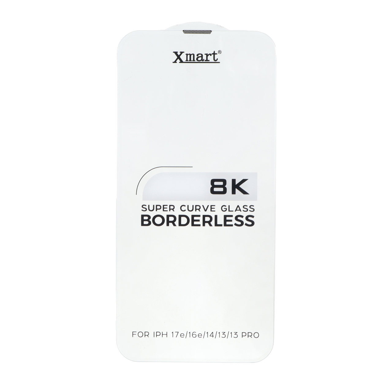 محافظ صفحه نمایش شیشه ای 8K اورجینال Xmart مدل Super Curve Borderless مناسب برای آیفون 13، 13 پرو، 14، 16e و 17e