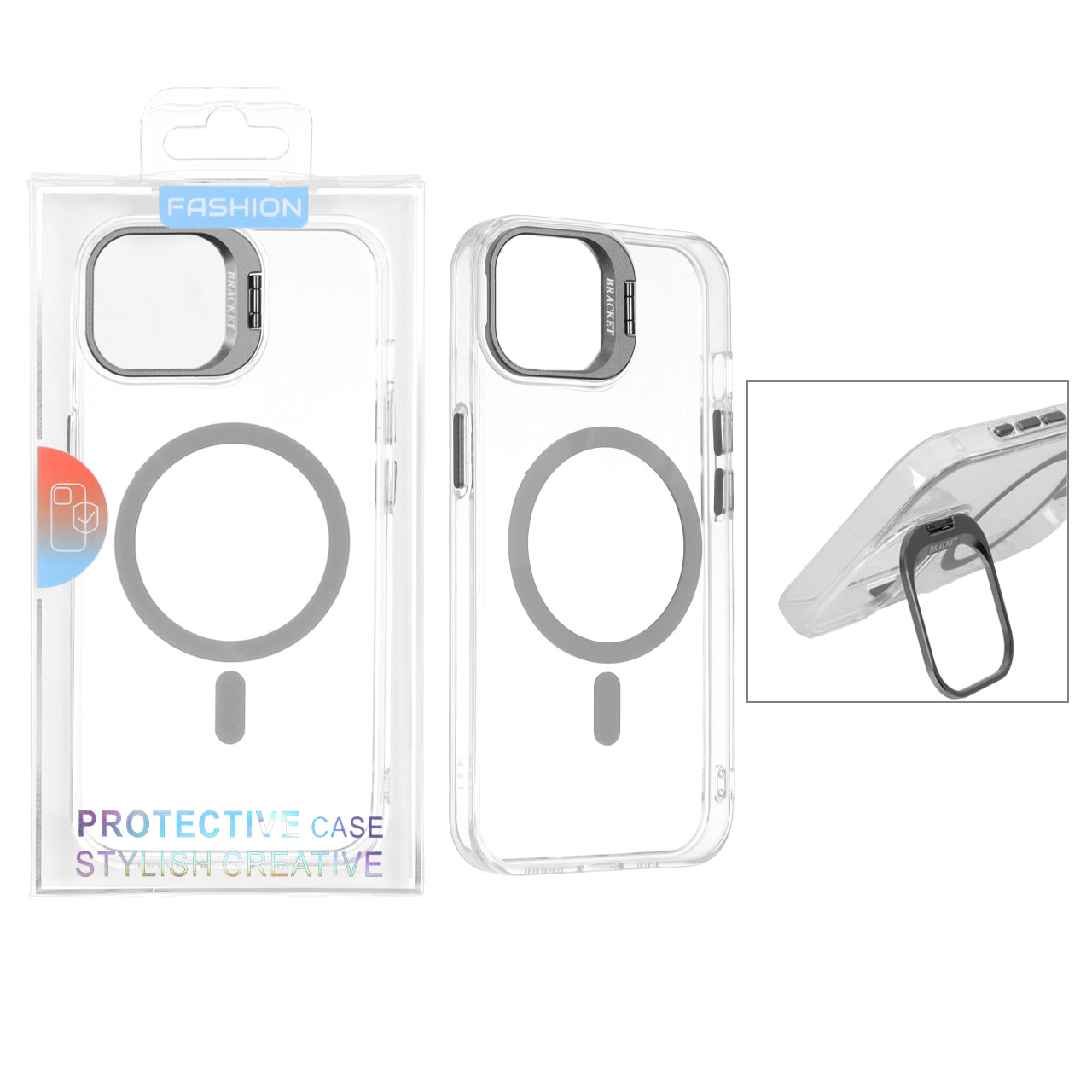 قاب Bracket کریستالی MagSafe استندشو مناسب برای آیفون 13 و آیفون 14