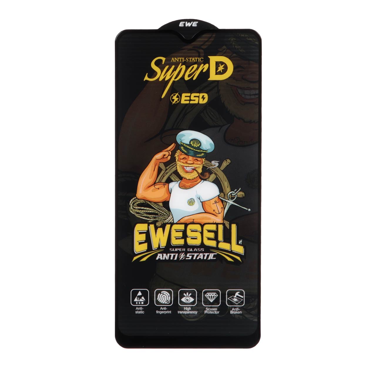 محافظ صفحه نمایش شیشه ای فول کاور Super D Esd Ewesell مناسب برای سامسونگ گلکسی A20s