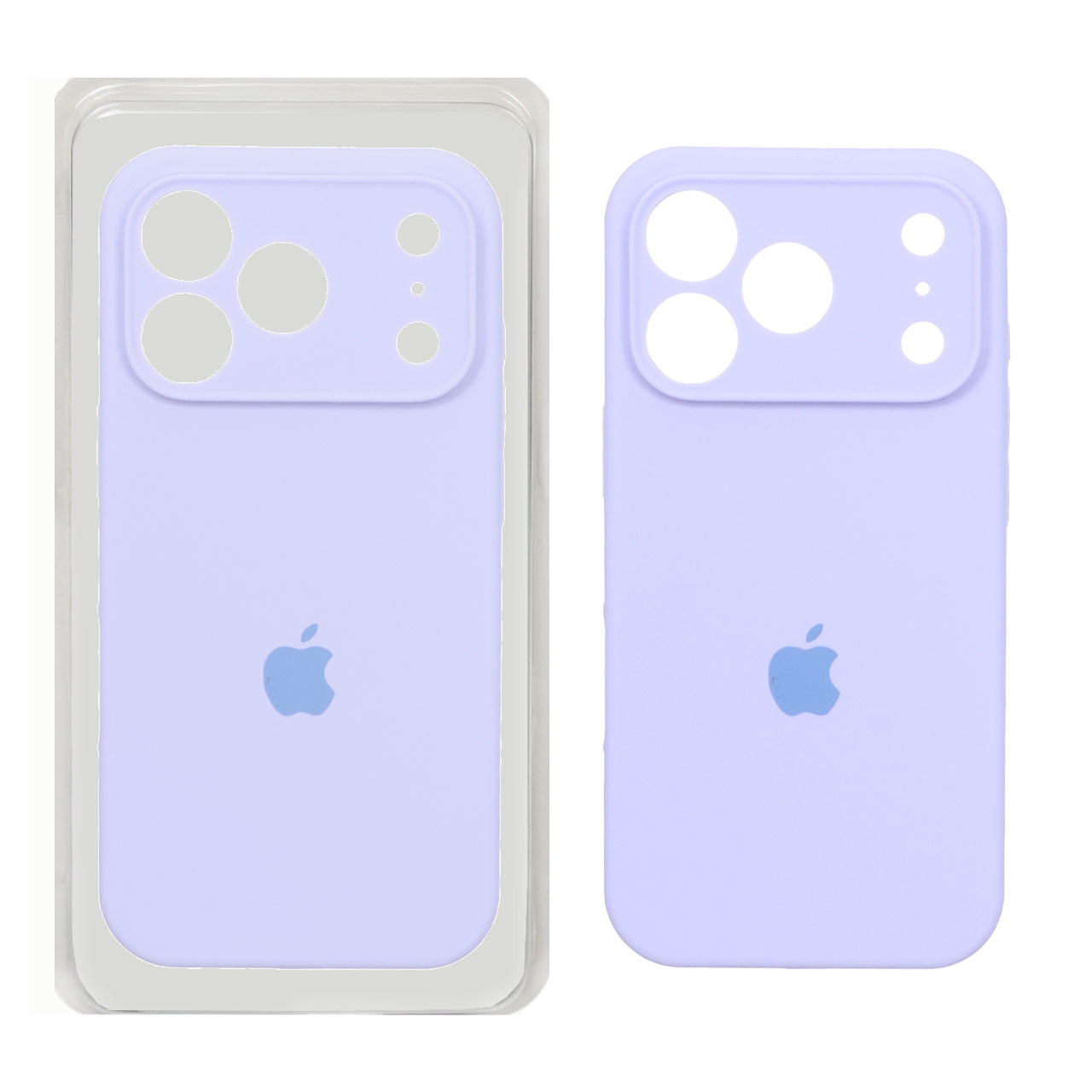 قاب سیلیکونی اورجینال Apple iPhone 17 Pro با محافظ لنز - بنفش روشن