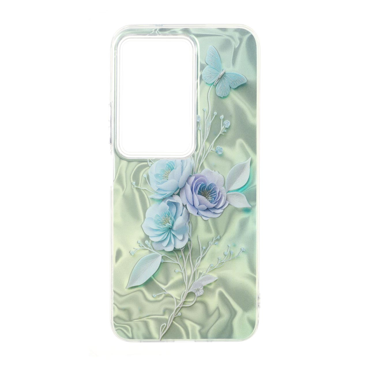 قاب طرح گل اطلسی (Flower) دور شفاف مناسب برای شیائومی ردمی 15 4G