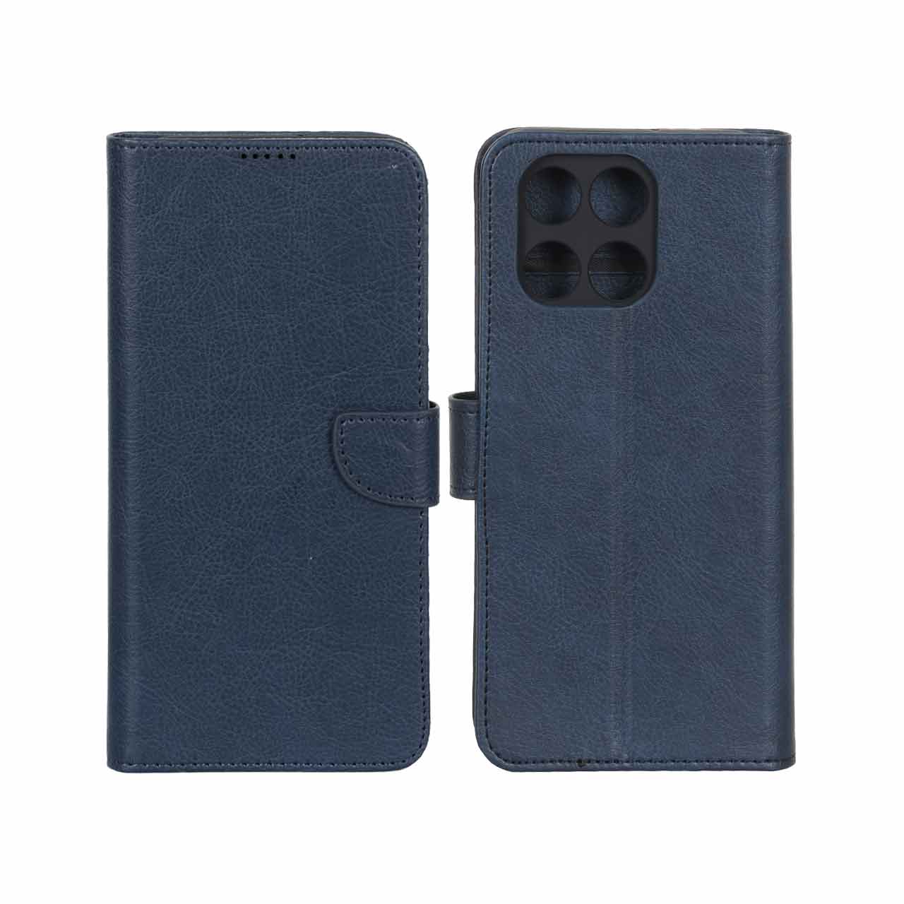 کیف چرمی مگنتی محافظ لنزدار KRF سرمه‌ای مناسب برای گوشی Honor X5b و Honor X5b Plus
