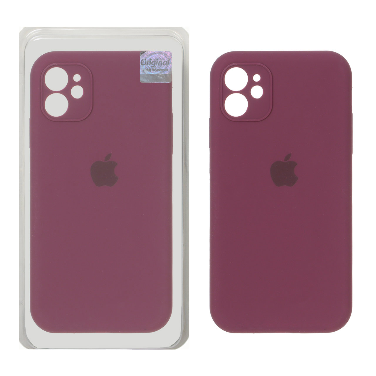 قاب سیلیکونی پاک کنی اورجینال Master Quality مدل Apple iPhone 11 - زرشکی (پک دار)