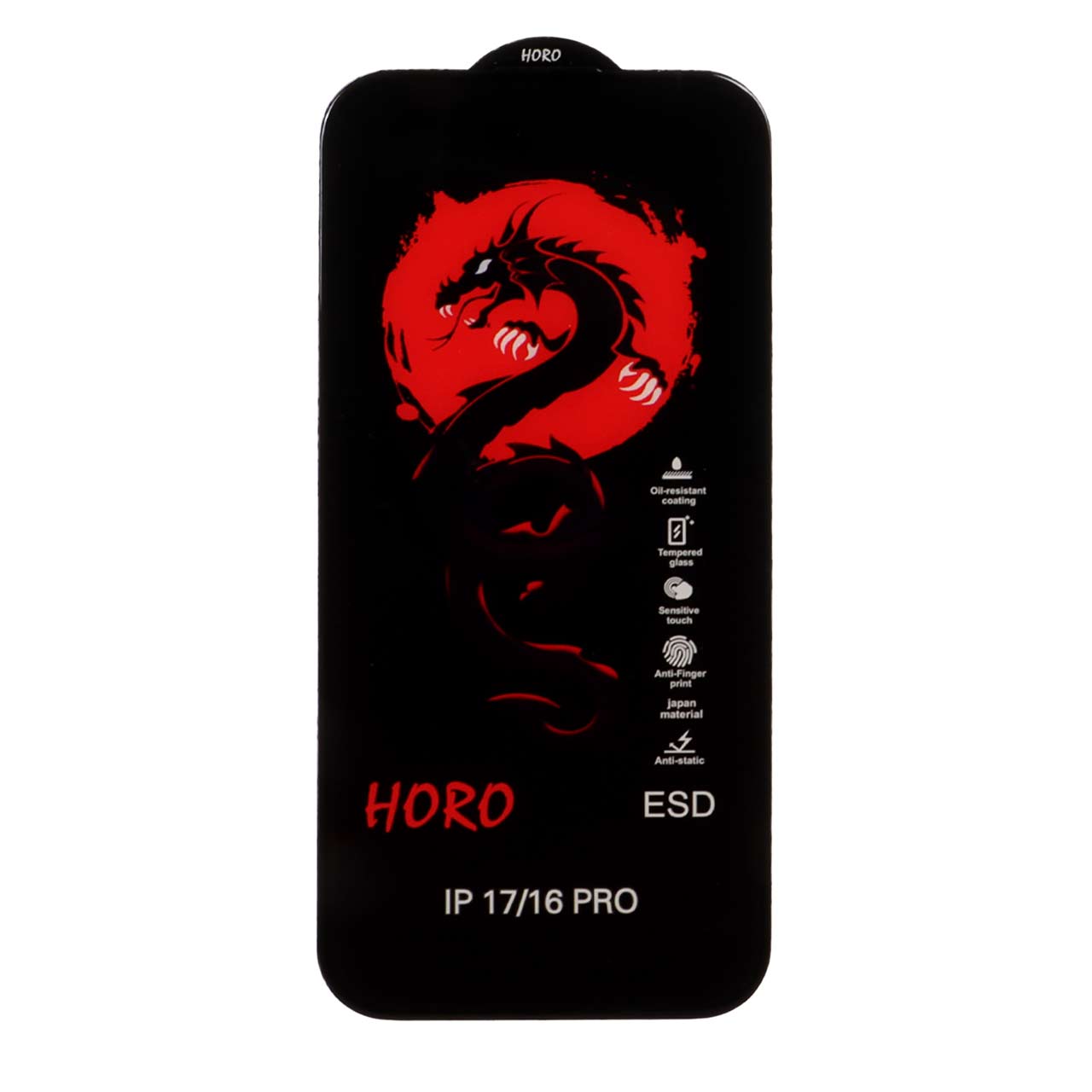 محافظ صفحه نمایش شیشه ای فول کاور ESD Horo مناسب آیفون 17 پرو و 16 پرو
