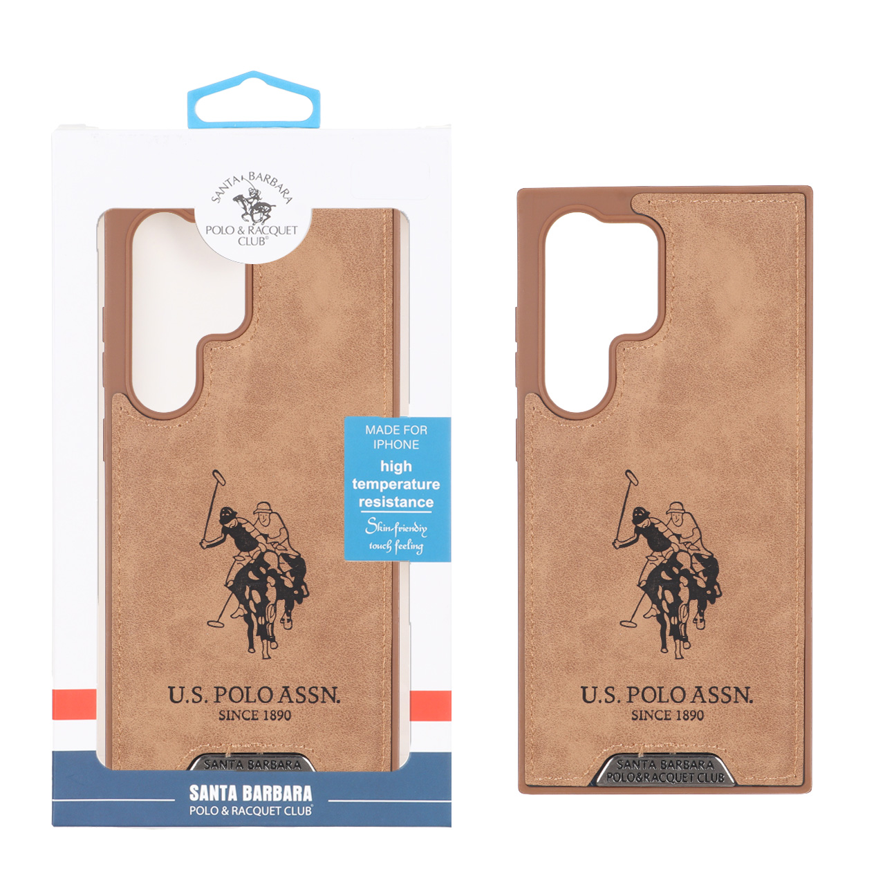 قاب US Polo Assn طرح جیر عسلی مناسب برای سامسونگ گلکسی S24 اولترا