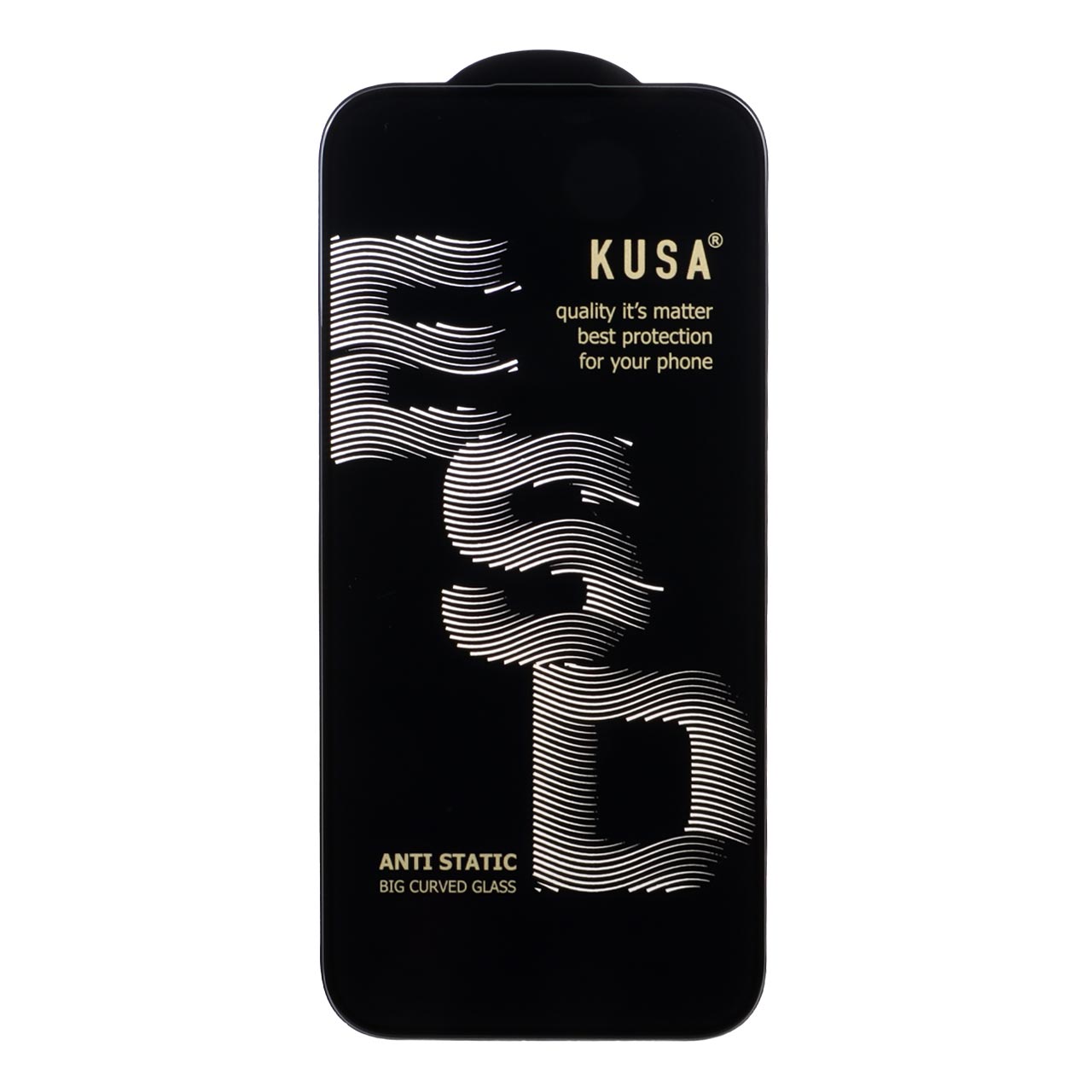 محافظ صفحه نمایش شیشه ای فول کاور Kusa Anti Static ESD مناسب برای آیفون 16