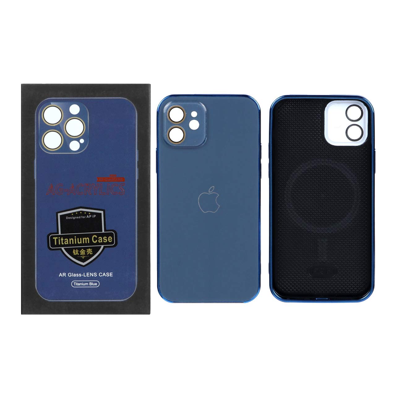 قاب AG ACRYLICS محافظ لنز گلس Magsafe مدل Apple iPhone 12 - سرمه ای (پک دار)