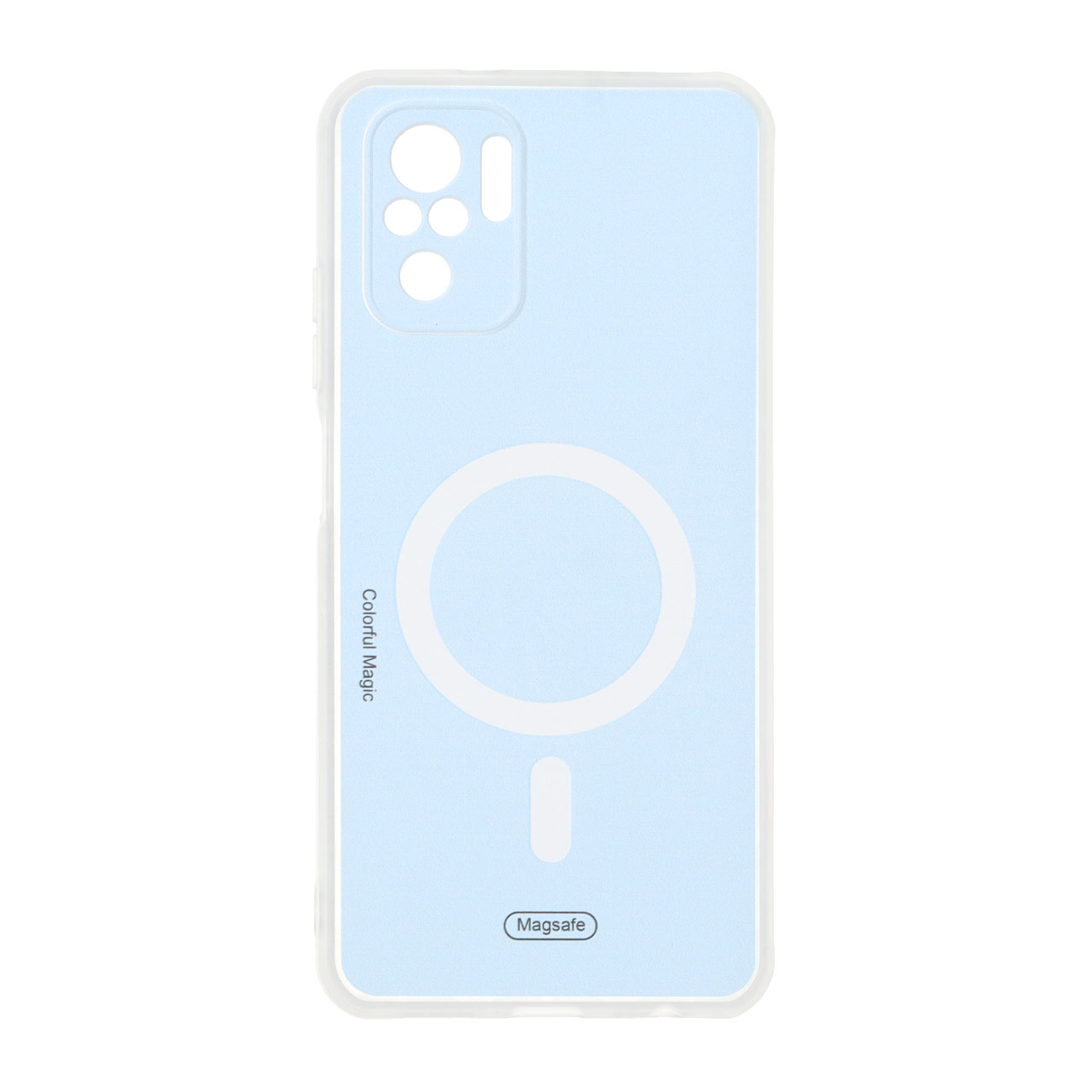 قاب طرح مگ سیف محافظ لنزدار Colorful Magic آبی روشن مناسب برای شیائومی ردمی نوت ۱۰ 4G / ردمی نوت ۱۰ اس / پوکو ام ۵ اس