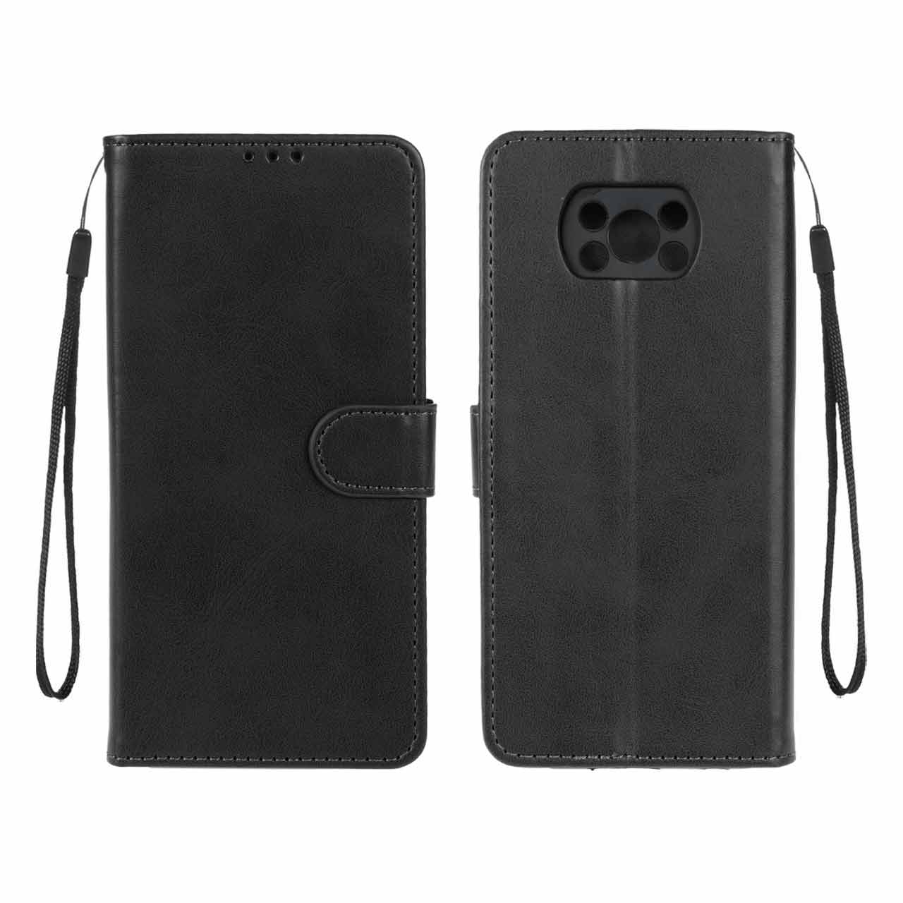 کیف موبایل مگنتی چرمی مشکی مناسب برای شیائومی پوکو X3 / X3 پرو / X3 NFC