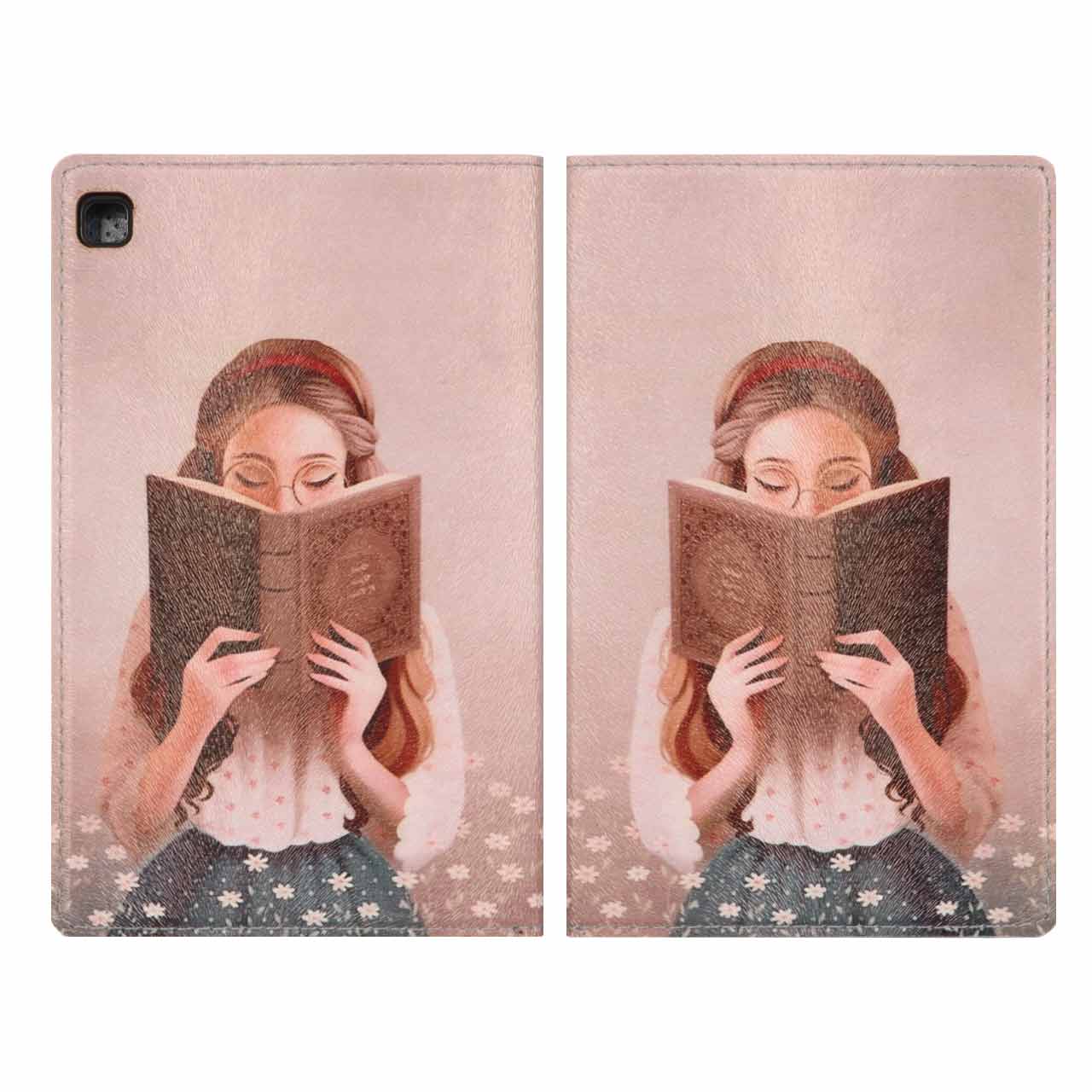 کیف تبلت هوشمند طرح دختر کتابخوان مناسب برای سامسونگ گلکسی تب A7 لایت، T220 و T225