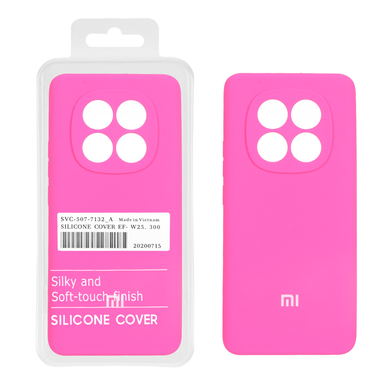 قاب سیلیکونی پاک کنی اورجینال درجه یک Xiaomi Redmi Note 15 / Poco M8 5G - صورتی فانتزی (پک دار)