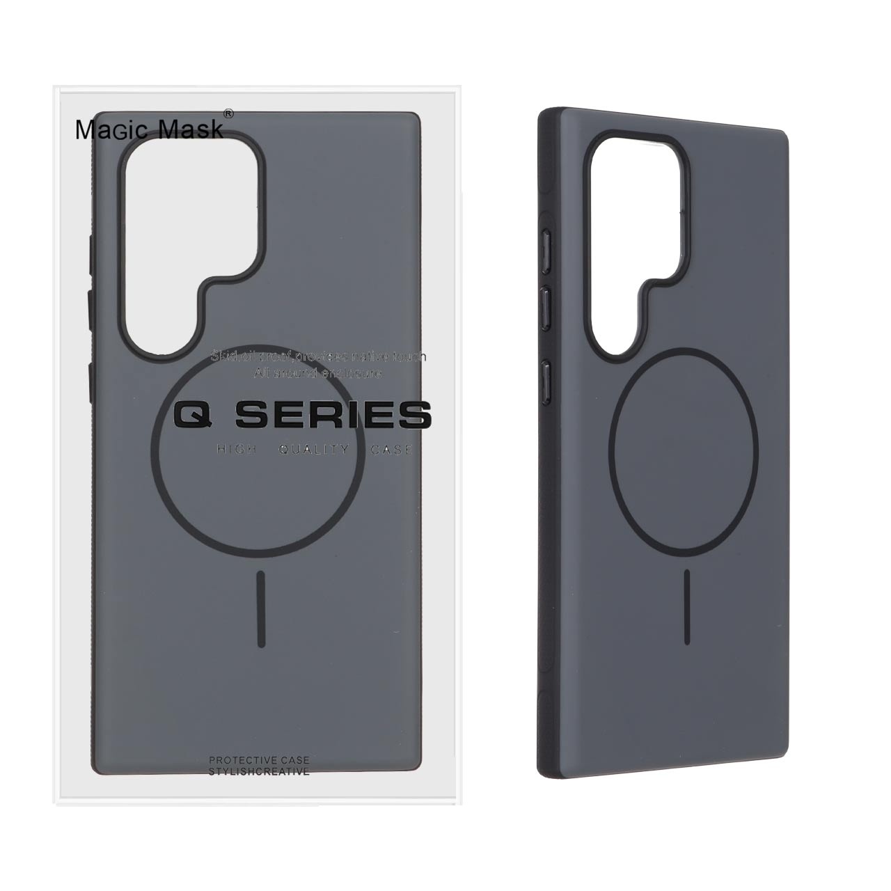 قاب Defender Shield پشت سخت مگ‌سیف مشکی مناسب برای سامسونگ گلکسی S24 Ultra