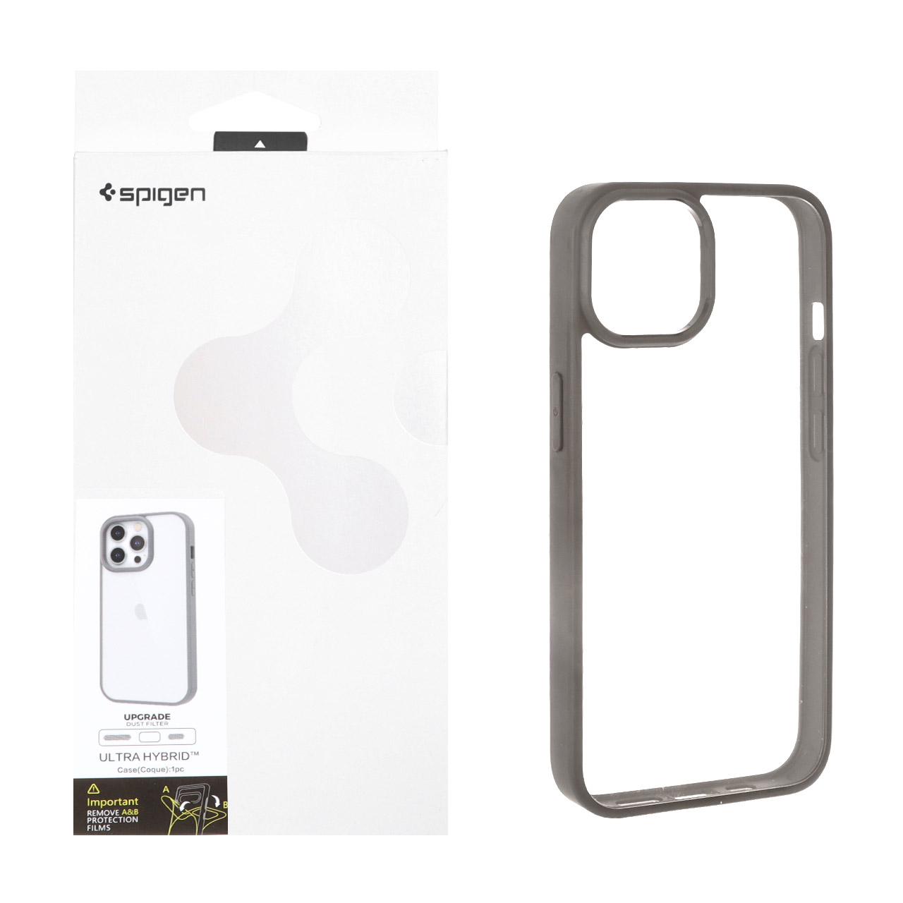 قاب اورجینال Spigen مدل Ultra Hybrid طوسی با توری اسپیکر فلزی مناسب برای آیفون 13 و آیفون 14