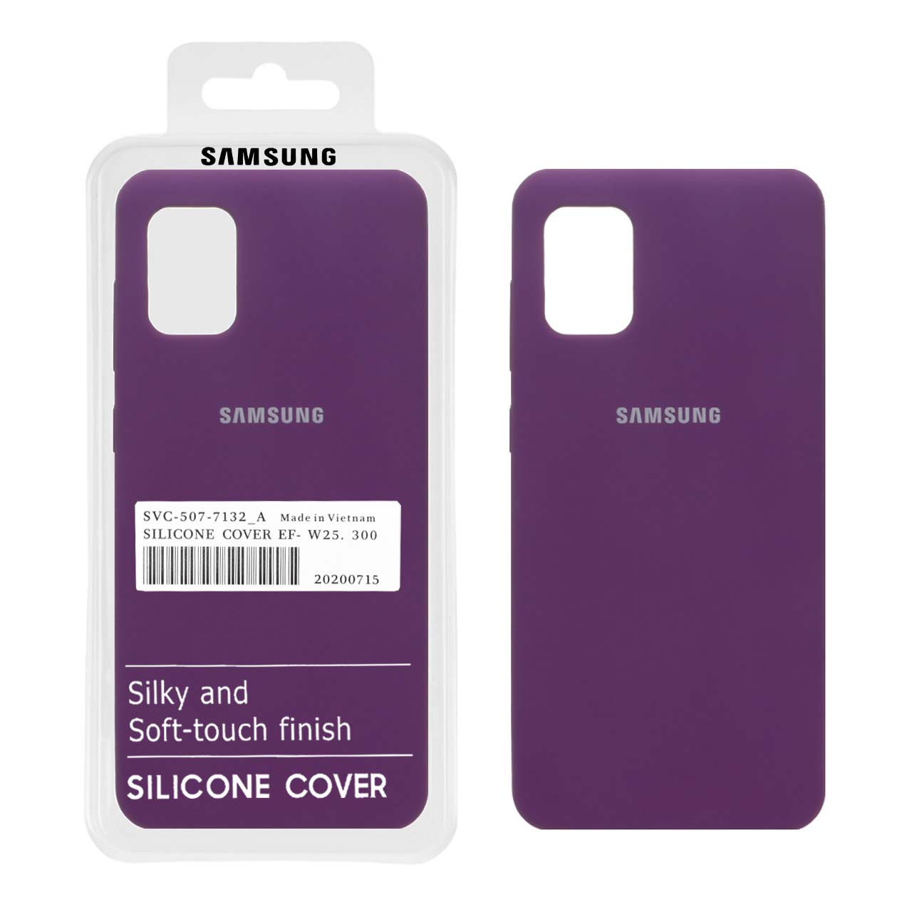 قاب سیلیکونی پاک کنی اورجینال درجه یک Samsung A31 - ارغوانی (پک دار)