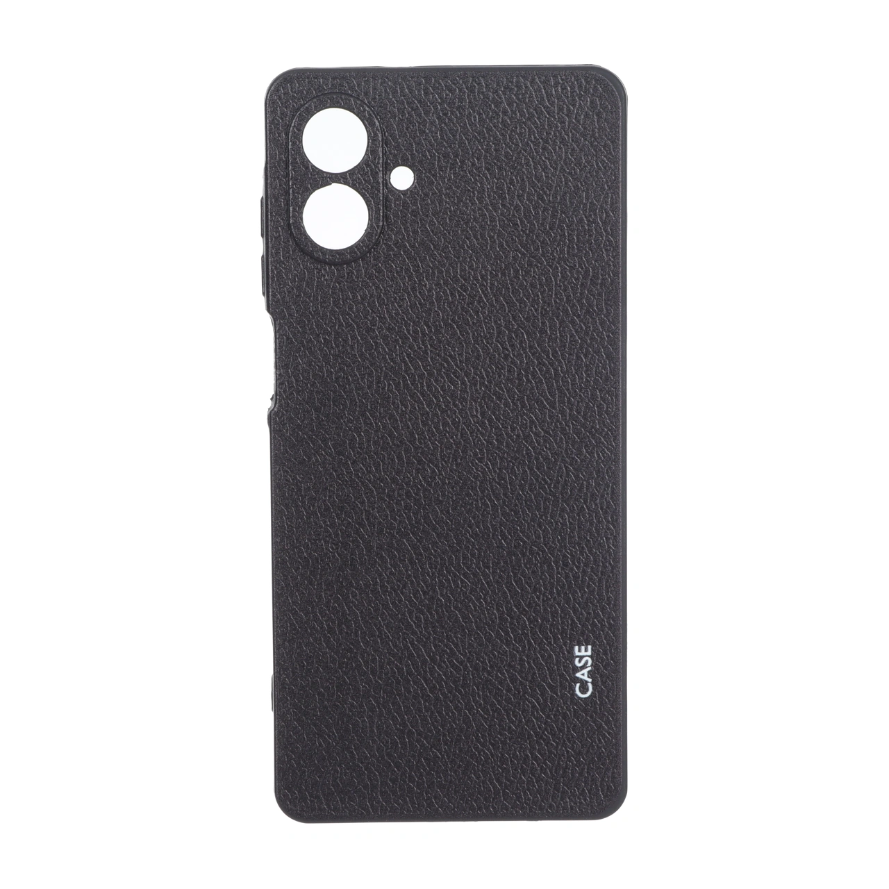 قاب طرح چرم ساده محافظ لنزدار Samsung Galaxy A07 - مشکی