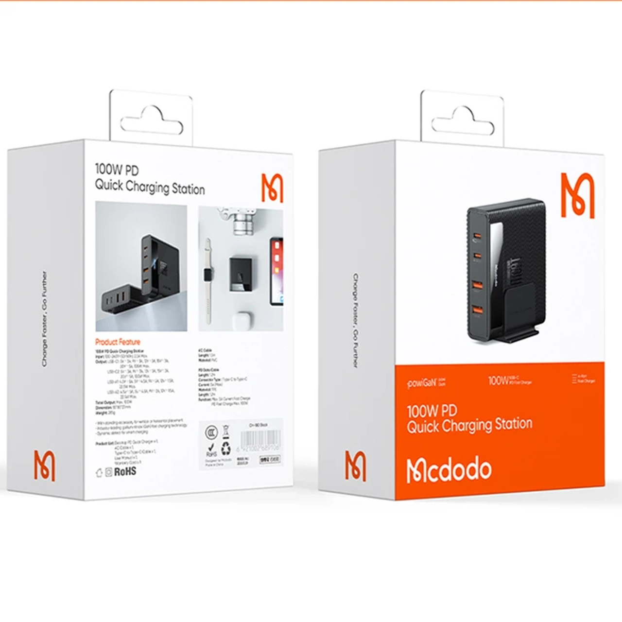 شارژر رومیزی PD و فست چهار پورت Mcdodo مدل CH-180 100W مشکی با گارانتی متین