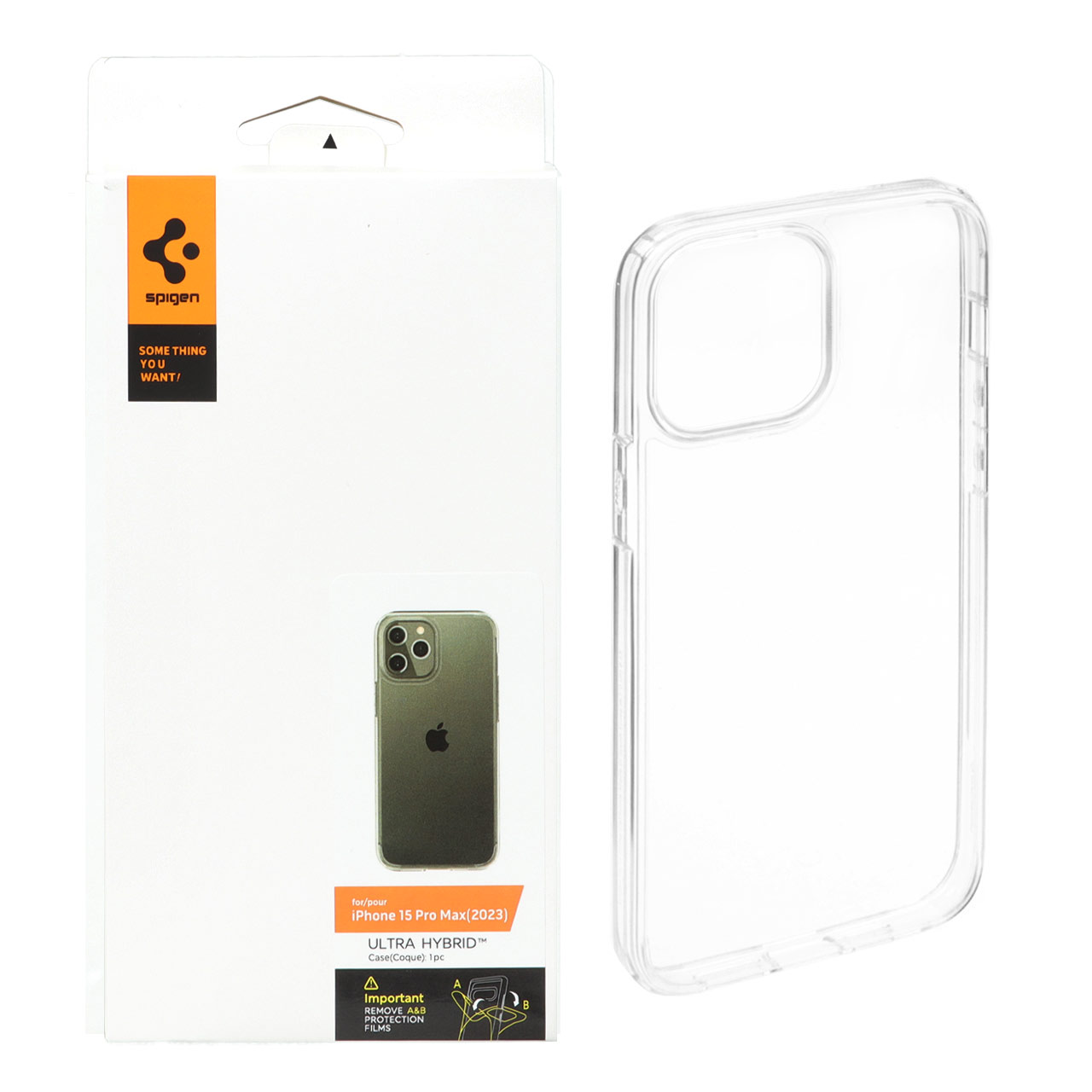 قاب شفاف Spigen Ultra Hybrid مناسب برای آیفون ۱۵ پرو مکس