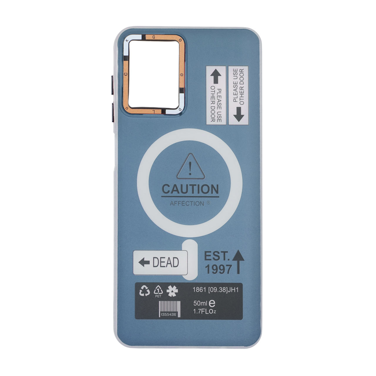 قاب طرح Caution دور مات مگ سیف مناسب برای سامسونگ گلکسی A12 / M12 / F12