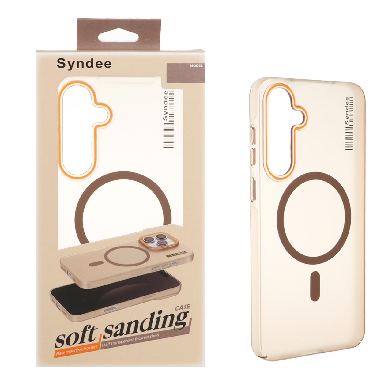 قاب اورجینال Syndee پشت مات MagSafe مدل Samsung Galaxy A35 / A55 - قهوه ای (پک دار)