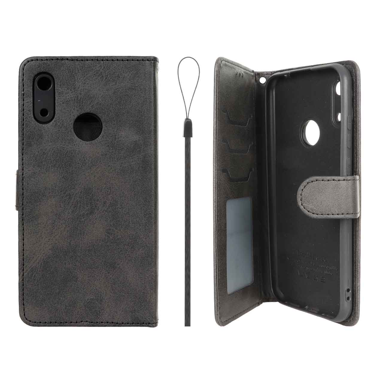 قاب کیف مگنتی درجه یک داخل خز MNC Plus مناسب برای هوآوی Y6 (2019) / Y6 Prime (2019) / Y6s / Honor 8a - مشکی