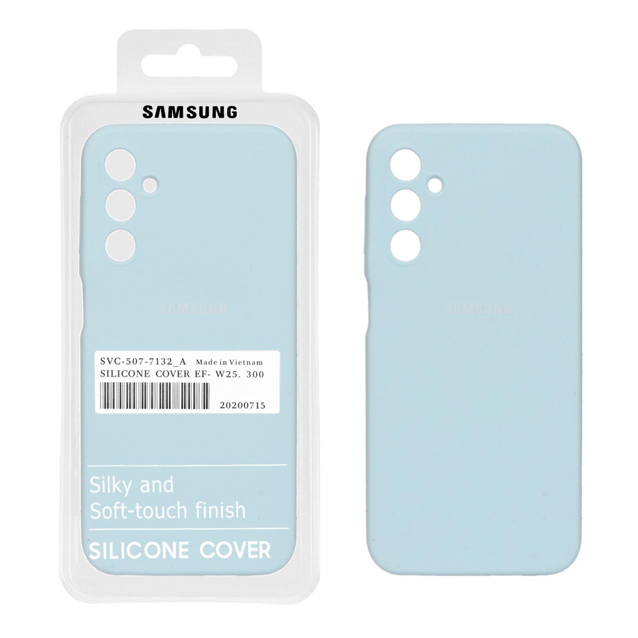 قاب سیلیکونی پاک کنی اورجینال درجه یک Samsung Galaxy A24 - آبی روشن (پک دار)