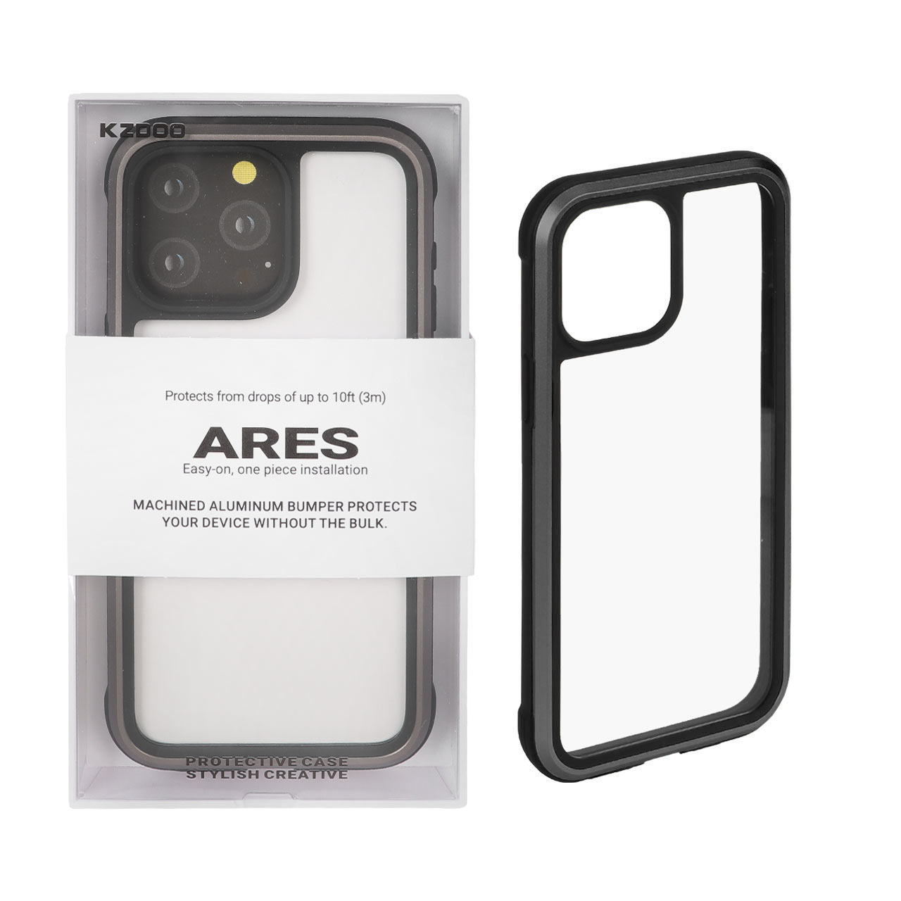 قاب مدل ARES برند KDoo خاکستری مناسب برای آیفون 15 پرو مکس