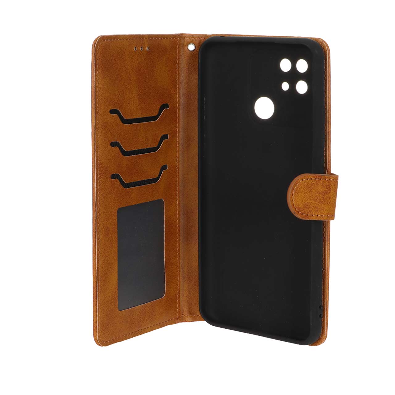 کیف موبایل مگنتی چرمی MNC مناسب برای شیائومی Redmi 10C، Redmi 10 Power و Poco C40 - رنگ عسلی