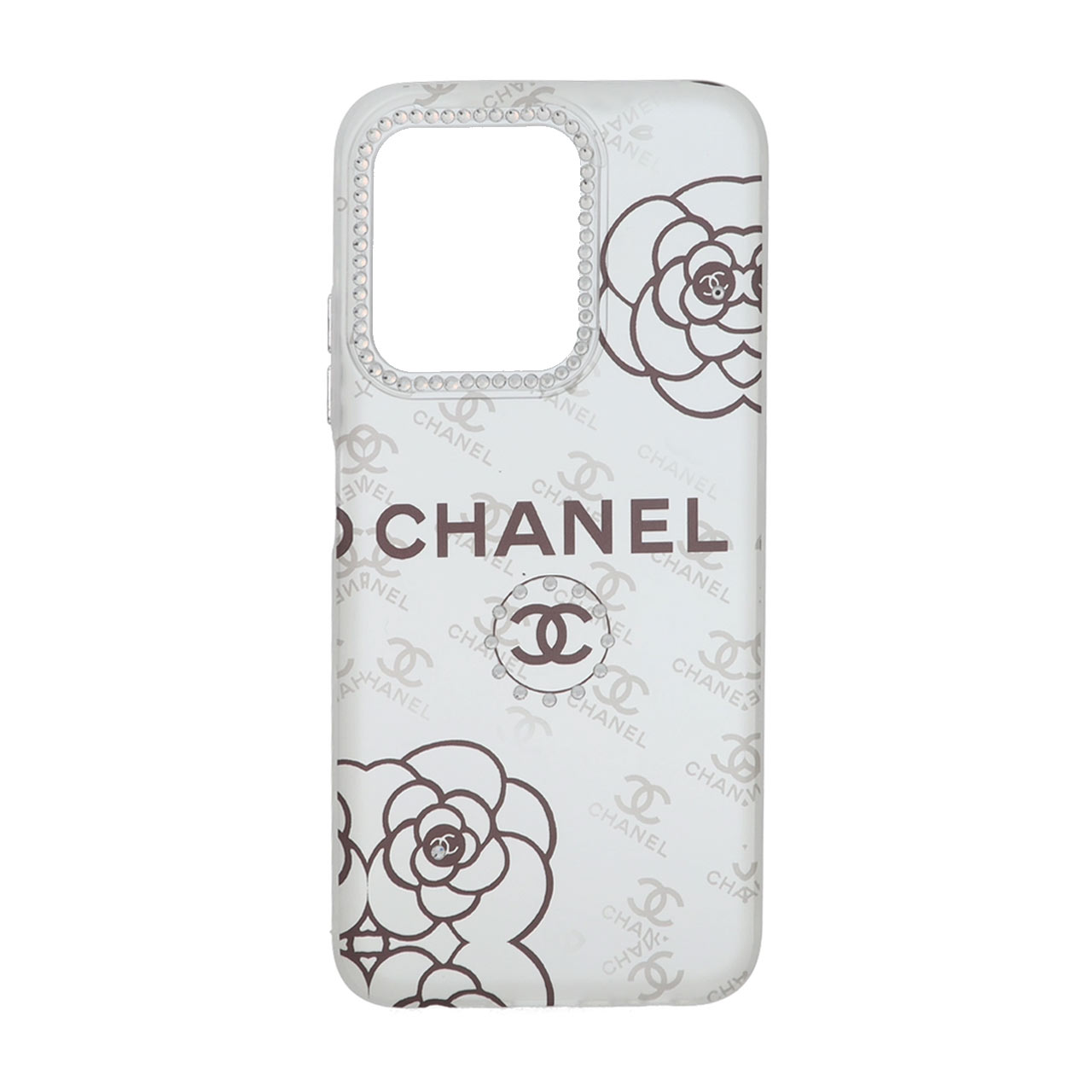 قاب طرح Chanel دور ژله ای مات نگین دار مناسب برای شیائومی ردمی 15C / پوکو C85