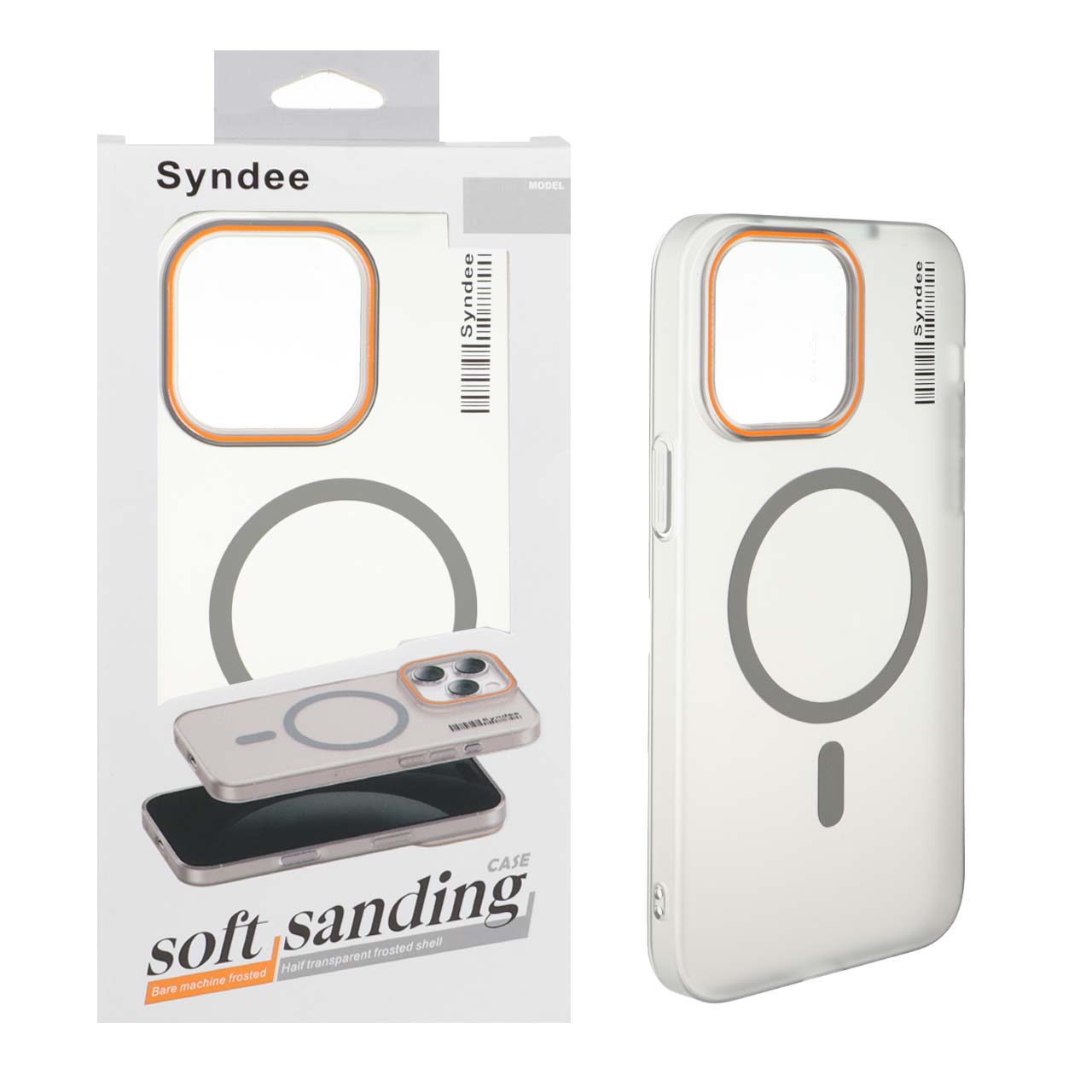 قاب طرح Syndee پشت مات MagSafe خاکستری مناسب برای آیفون 14 پرو مکس