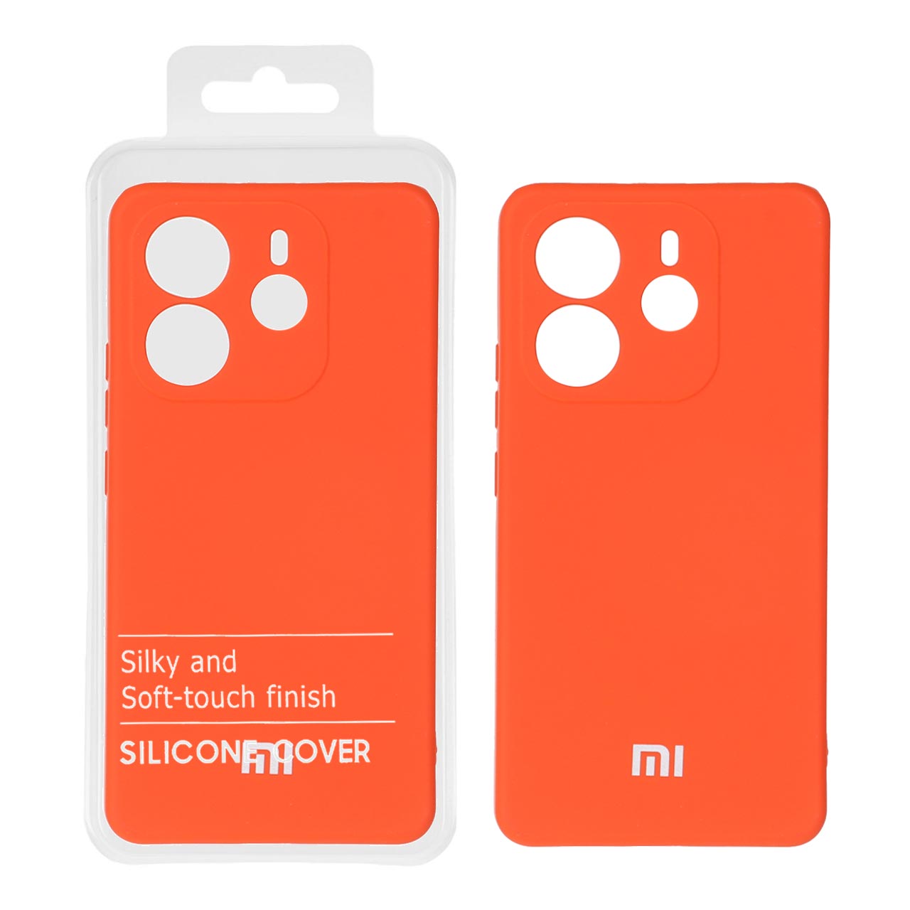قاب نیو سیلیکون محافظ لنزدار RFF مدل Xiaomi Redmi Note 14 4G - نارنجی (پک دار)