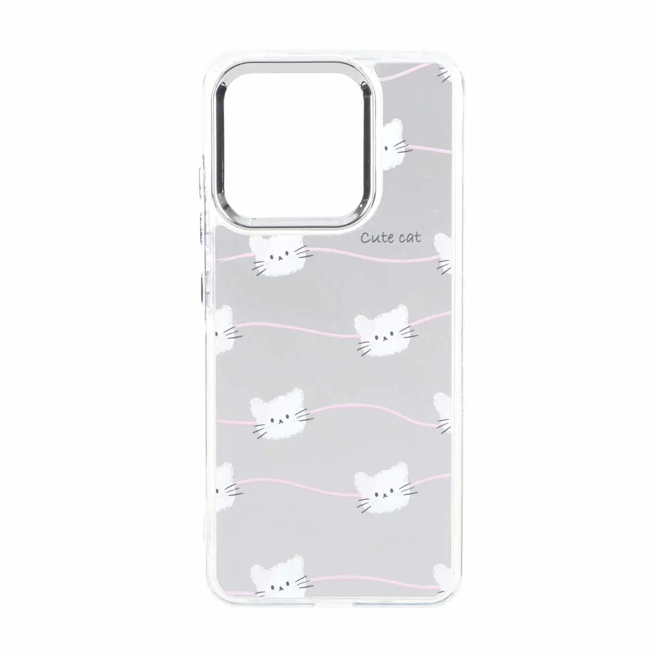 قاب آینه ای طرح گربه و Cute cat مناسب برای شیائومی ردمی 12C / ردمی 11A / پوکو C55