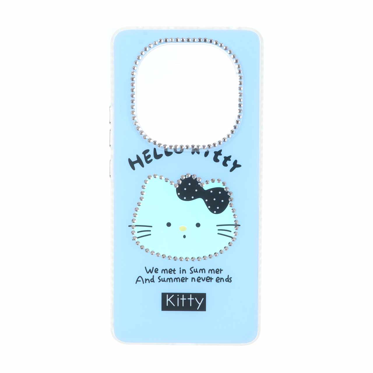 قاب طرح Hello Kitty فانتزی نگین‌دار مناسب برای شیائومی ردمی نوت 14 پرو 4G آبی