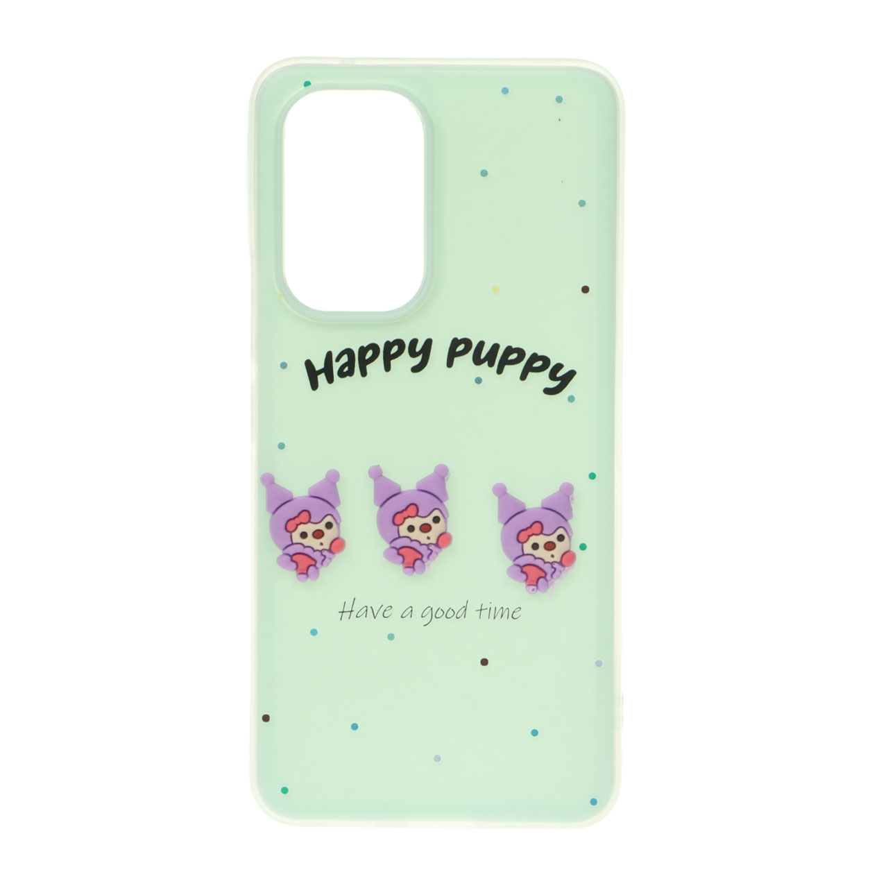 قاب طرح Puppy عروسک برجسته دو لایه سبز مناسب برای سامسونگ گلکسی A53