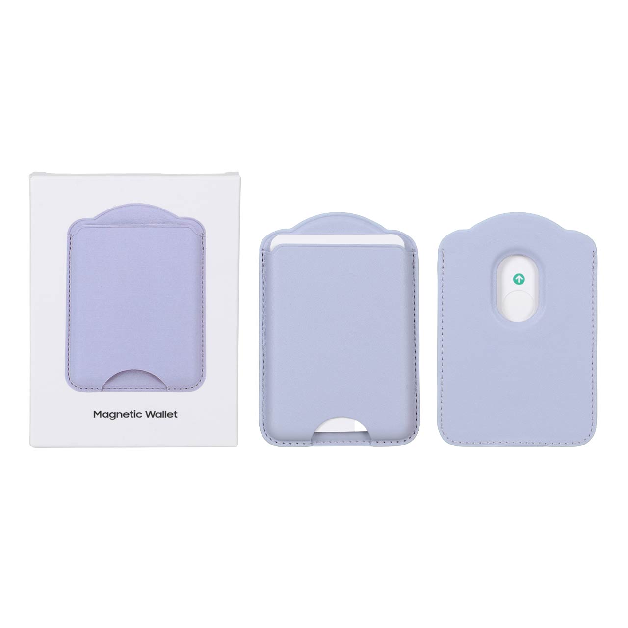 جاکارتی مگ سیف چرمی اپل رنگ یاسی مدل Magnetic Wallet