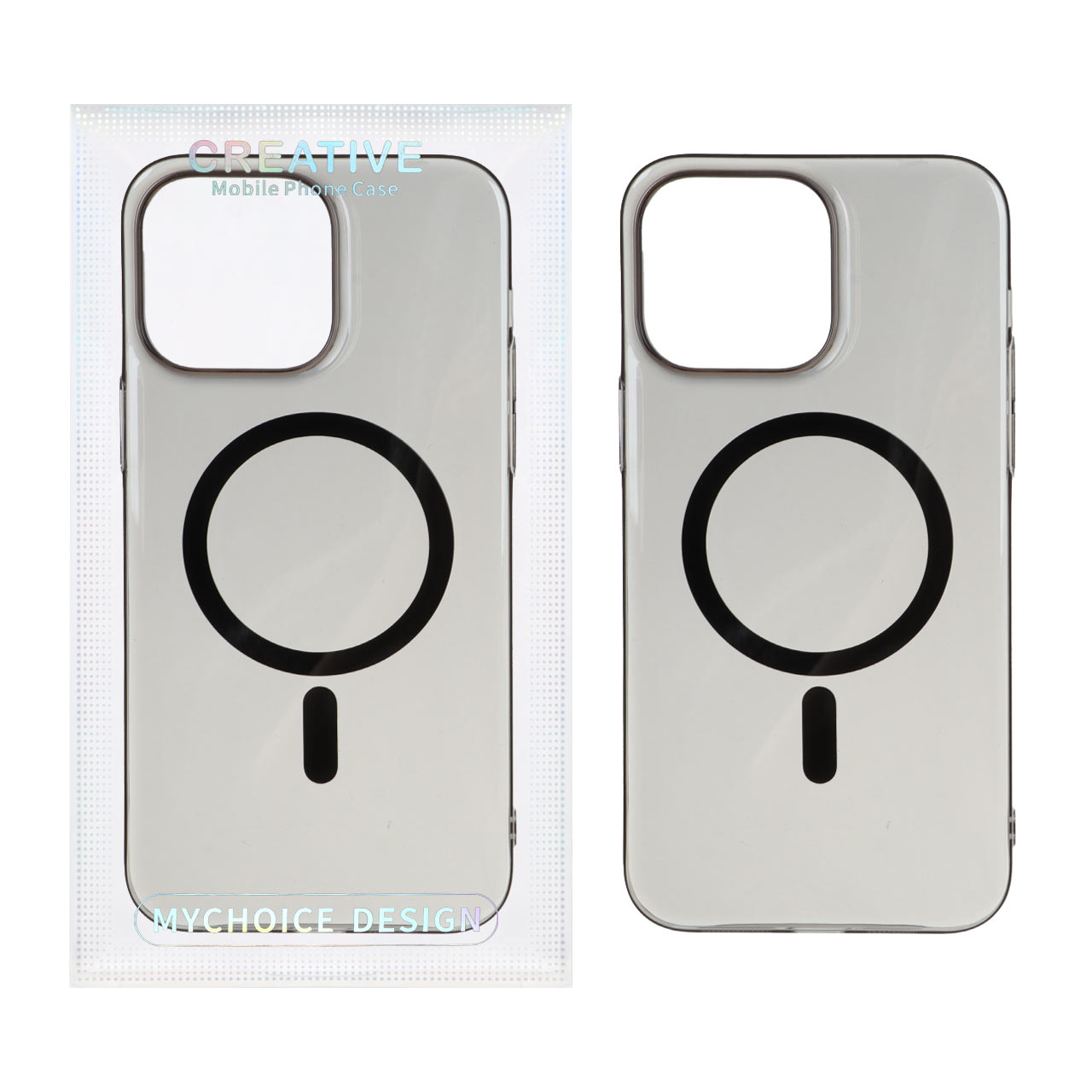 قاب اورجینال کریستالی MagSafe شفاف Creative مدل Apple iPhone 13 Pro Max - مشکی (پک دار)