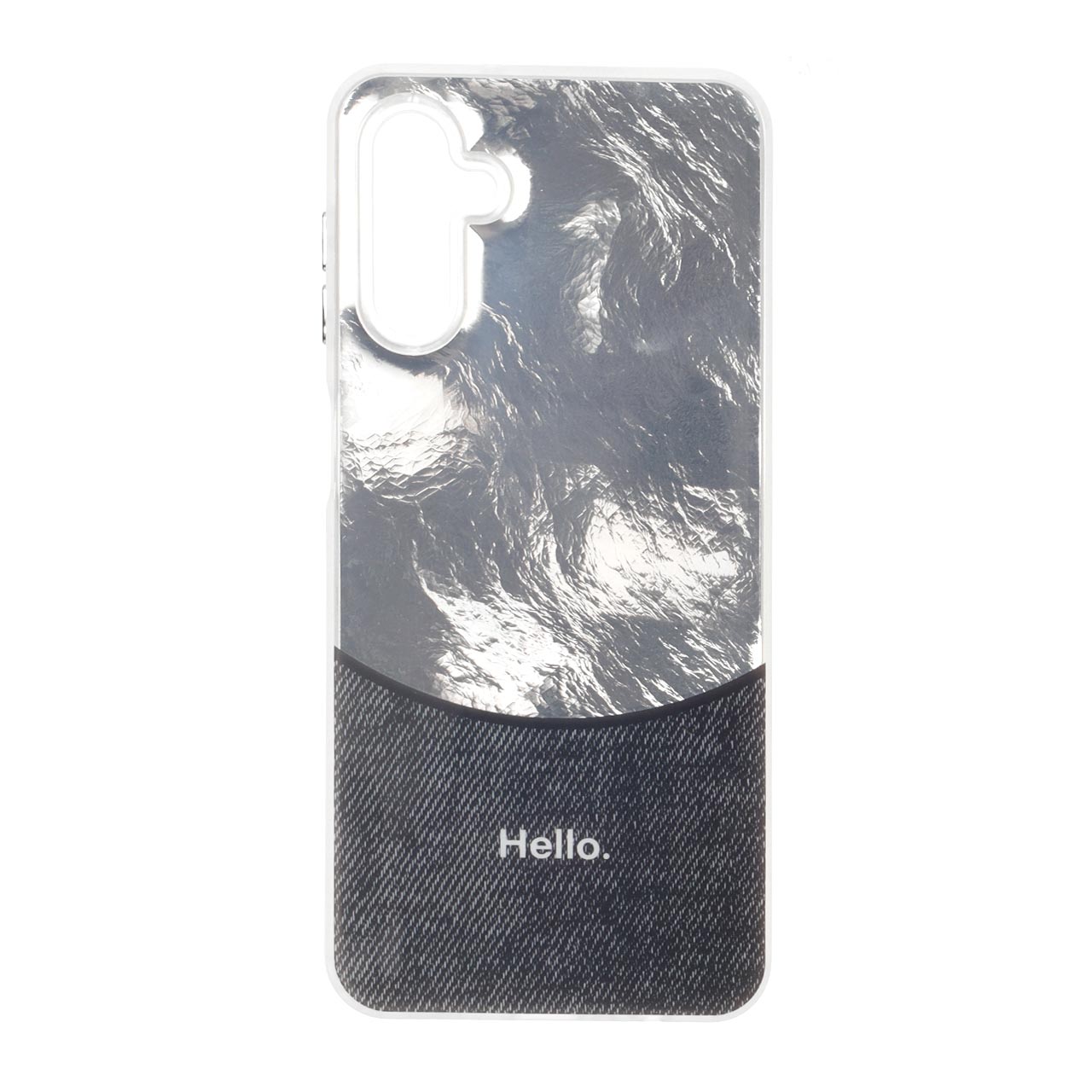قاب طرح Hello جین Ice سرمه‌ای مناسب برای سامسونگ گلکسی A13 5G، A04s، M13 4G، M23 و F13