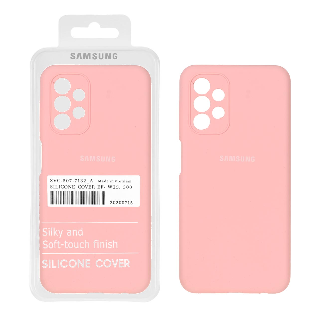 قاب سیلیکونی پاک کنی اورجینال درجه یک Samsung Galaxy A13 4G - گلبهی (پک دار)